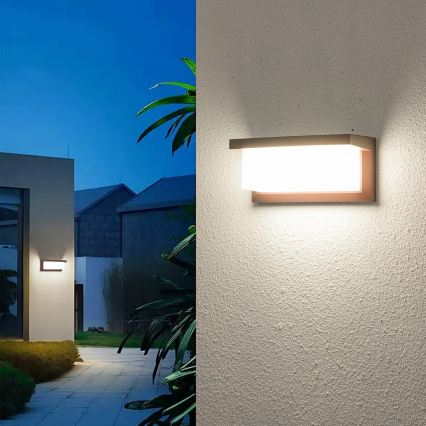 Brilagi - LED RGBW dimbare buitenwandlamp BRICKY 1xE27/15W/230V 2700-6500K IP54 bruin
