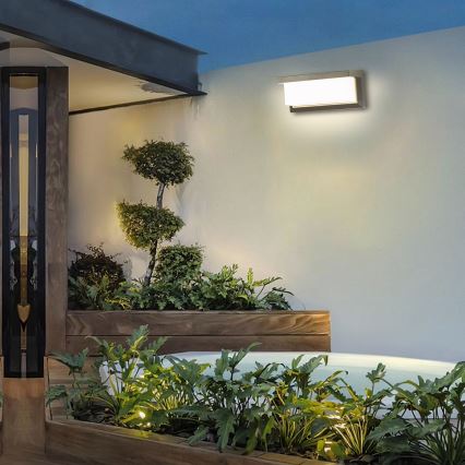 Brilagi - LED RGBW dimbare buitenwandlamp BRICKY 1xE27/15W/230V 2700-6500K IP54 grijs