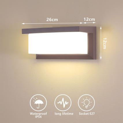 Brilagi - LED RGBW dimbare buitenwandlamp BRICKY 1xE27/9W/230V 2700-6500K IP54 bruin