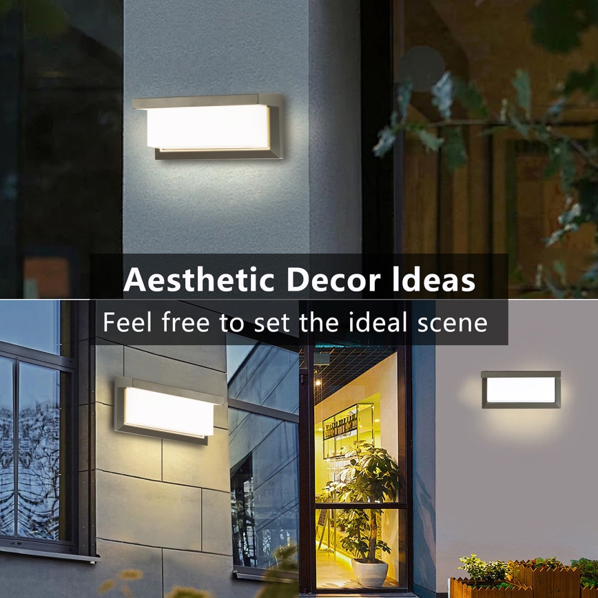Brilagi - LED RGBW dimbare buitenwandlamp BRICKY 1xE27/9W/230V 2700-6500K IP54 grijs