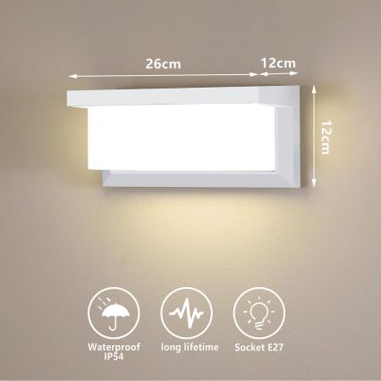Brilagi - LED RGBW dimbare buitenwandlamp BRICKY 1xE27/9W/230V 2700-6500K IP54 wit