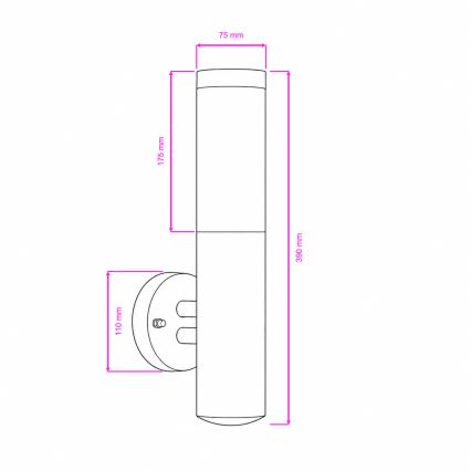BRILAGI - LED RGBW dimbare buitenwandlamp ELIA 1xE27/6,5W/230V 2700-6500K IP44 Wi-Fi mat chroom