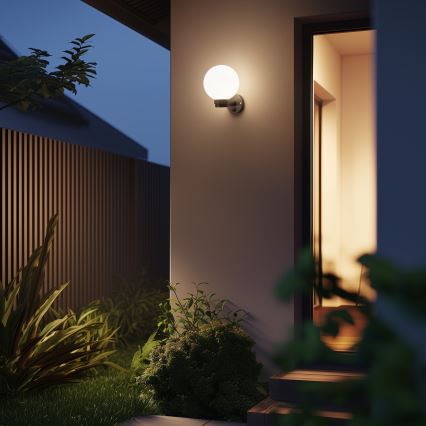 Brilagi - LED RGBW dimbare buitenwandlamp HARBOR 1xE27/9W/230V 2700-6500K IP33 antraciet/wit
