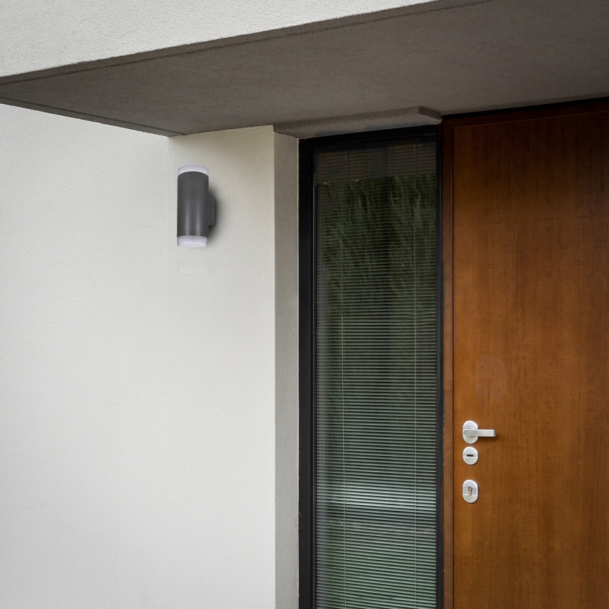Brilagi - LED RGBW dimbare buitenwandlamp MATERA 2xGU10/4,8W/230V 3000K IP54 antraciet + afstandsbediening