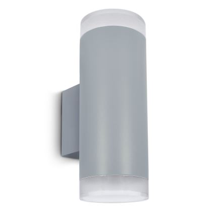 Brilagi - LED RGBW dimbare buitenwandlamp MATERA 2xGU10/4,8W/230V 3000K IP54 grijs + afstandsbediening