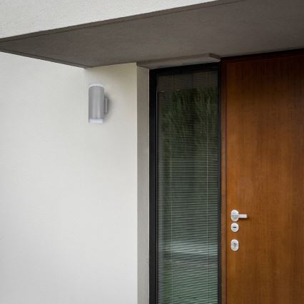 Brilagi - LED RGBW dimbare buitenwandlamp MATERA 2xGU10/4,8W/230V 3000K IP54 grijs + afstandsbediening