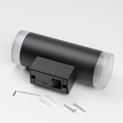 Brilagi - LED RGBW dimbare buitenwandlamp MATERA 2xGU10/4,8W/230V 3000K IP54 zwart + afstandsbediening