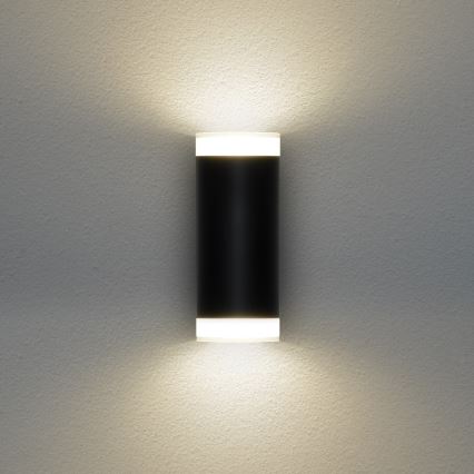 Brilagi - LED RGBW dimbare buitenwandlamp MATERA 2xGU10/4,8W/230V 3000K IP54 zwart + afstandsbediening
