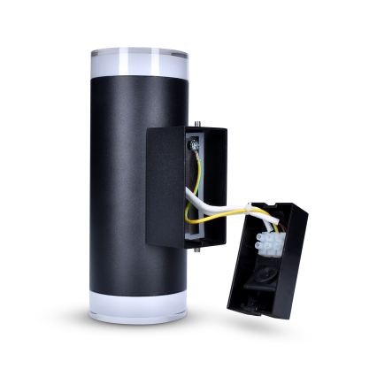 Brilagi - LED RGBW dimbare buitenwandlamp MATERA 2xGU10/4,8W/230V 3000K IP54 zwart + afstandsbediening