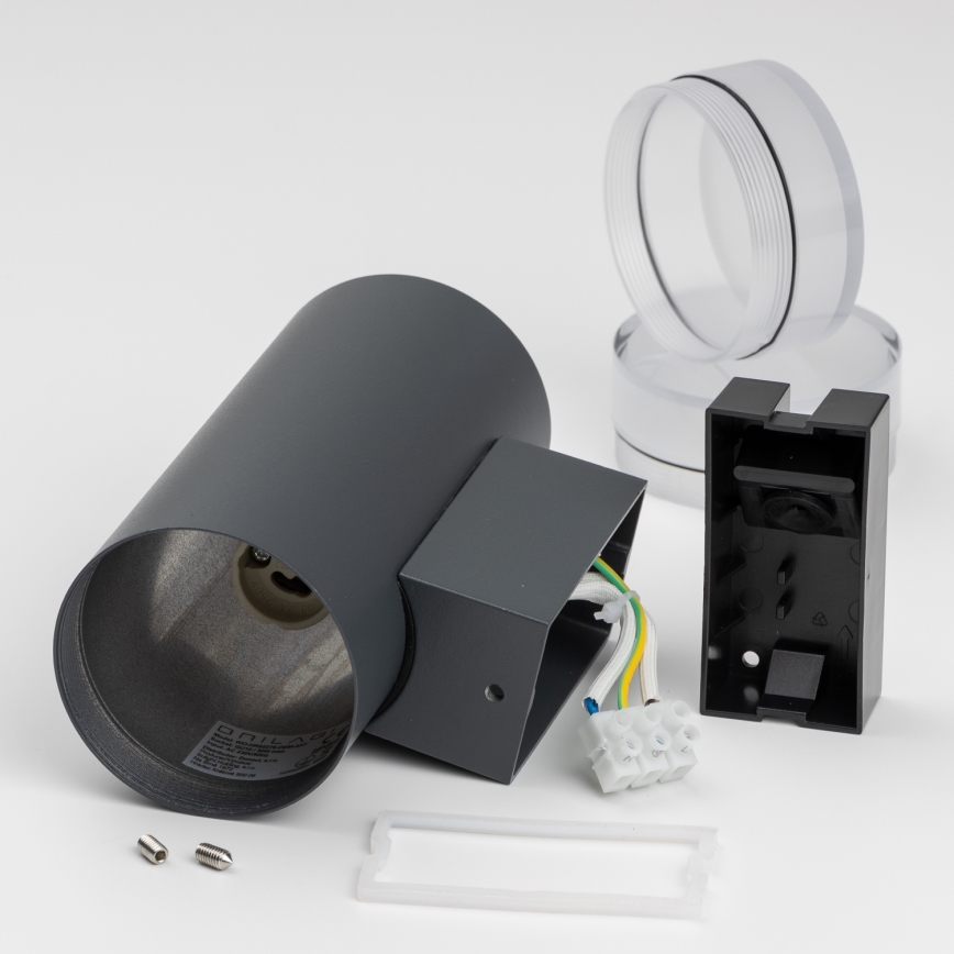 Brilagi - LED RGBW dimbare buitenwandlamp MATERA 2xGU10/6W/230V 3000K IP54 antraciet + afstandsbediening