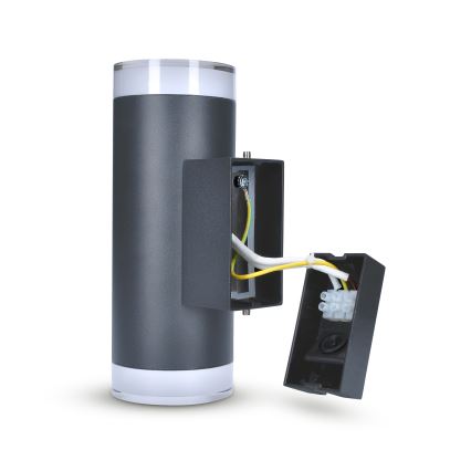 Brilagi - LED RGBW dimbare buitenwandlamp MATERA 2xGU10/6W/230V 3000K IP54 antraciet + afstandsbediening