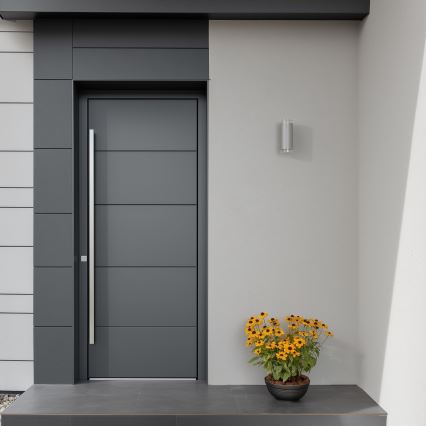 Brilagi - LED RGBW dimbare buitenwandlamp MATERA 2xGU10/6W/230V 3000K IP54 grijs + afstandsbediening