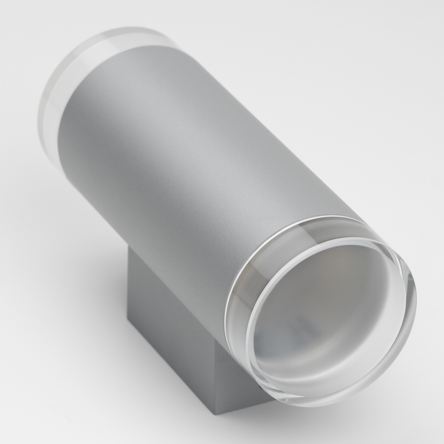 Brilagi - LED RGBW dimbare buitenwandlamp MATERA 2xGU10/6W/230V 3000K IP54 grijs + afstandsbediening