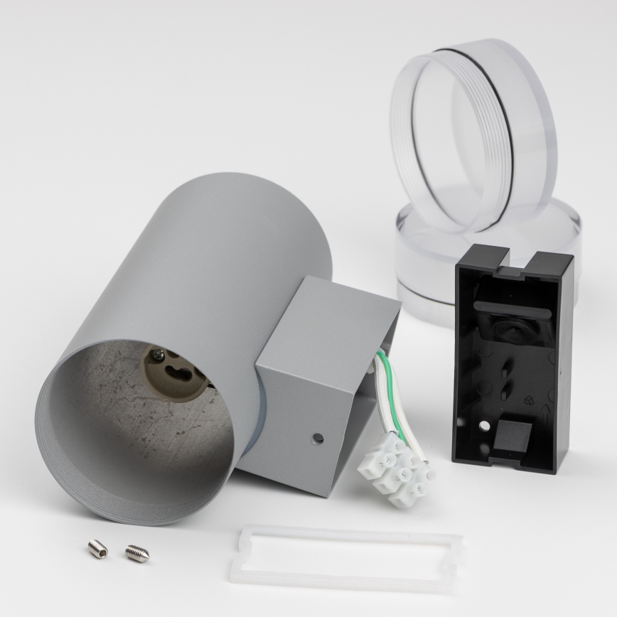 Brilagi - LED RGBW dimbare buitenwandlamp MATERA 2xGU10/6W/230V 3000K IP54 grijs + afstandsbediening