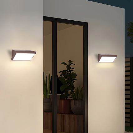 Brilagi - LED RGBW dimbare buitenwandlamp TRIANGLE 1xE27/9W/230V 2700-6500K IP65 bruin