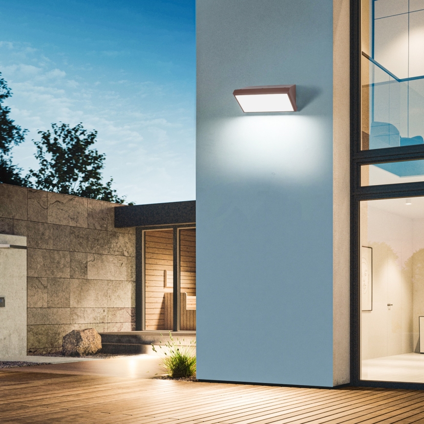 Brilagi - LED RGBW dimbare buitenwandlamp TRIANGLE 1xE27/9W/230V 2700-6500K IP65 bruin