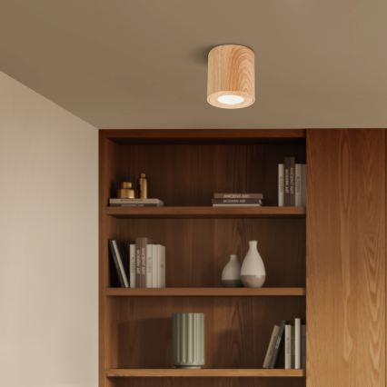 Brilagi - LED RGBW dimbare badkamerarmatuur MIA 1xGU10/4,8W/230V 3000K 84x80 mm eikenlook IP44 + afstandsbediening