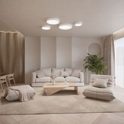 Brilagi - LED RGBW dimbare plafondlamp voor badkamer CLARE 3×E27/9W/230V 2700–6500K Ø 40 cm IP54 Wi-Fi wit