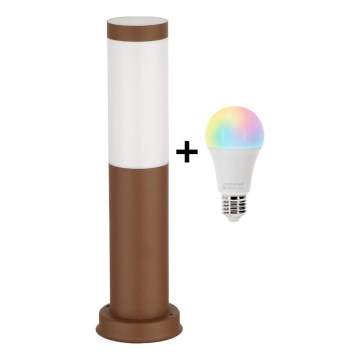 Brilagi - LED RGBW dimbare buitenlamp 1xE27/9W/230V 2700-6500K IP44 40 cm bruin