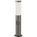 Brilagi - LED RGBW dimbare buitenlamp met geïntegreerd stopcontact ELIA 1xE27/6,5W/230V 2700-6500K IP44 Wi-Fi 50 cm mat chroom