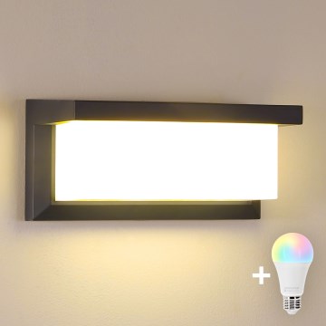 Brilagi - LED RGBW dimbare buitenwandlamp BRICKY 1xE27/9W/230V 2700-6500K antraciet IP54