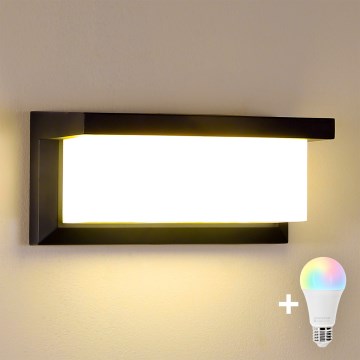 Brilagi - LED RGBW dimbare buitenwandlamp BRICKY 1xE27/9W/230V 2700-6500K IP54 zwart