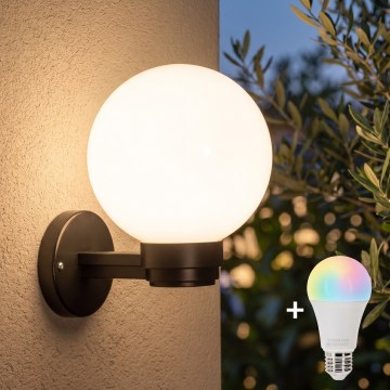BRILAGI - LED RGBW dimbare buitenwandlamp HARBOR 1xE27/12W/230V 2700-6500K IP33 zwart/wit