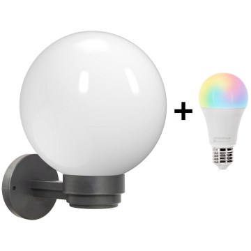 Brilagi - LED RGBW dimbare buitenwandlamp HARBOR 1xE27/15W/230V 2700-6500K IP33 antraciet/wit