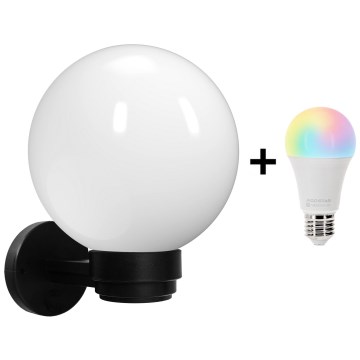 Brilagi - LED RGBW dimbare buitenwandlamp HARBOR 1xE27/15W/230V 2700-6500K IP33 zwart/wit