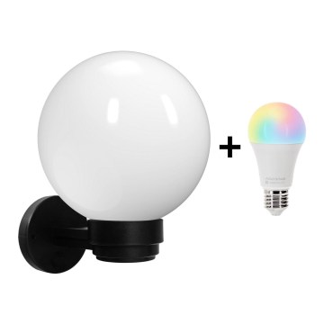 Brilagi - LED RGBW dimbare buitenwandlamp HARBOR 1xE27/9W/230V 2700-6500K IP33 zwart/wit