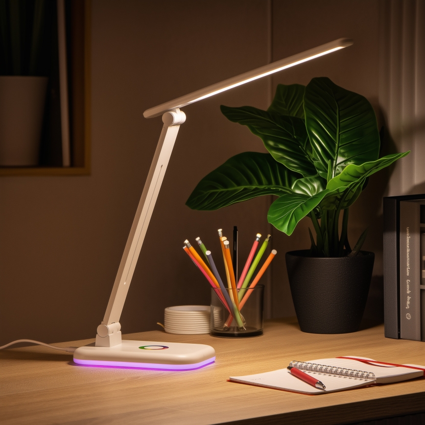 Brilagi - LED RGBW dimbare bureaulamp MODO LED/7W/5V 3000/4000/6500K wit