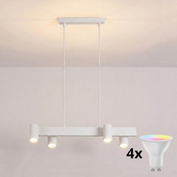 Brilagi - LED RGBW dimbare hanglamp aan kabel SELE 4xGU10/6,5W/230V 2700-6500K wit