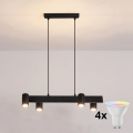 Brilagi - LED RGBW dimbare hanglamp aan kabel SELE 4xGU10/6,5W/230V 2700-6500K zwart