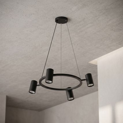 Brilagi - dimbare LED RGBW hanglamp aan snoer SELE 4xGU10/6,5W/230V 2700-6500K zwart