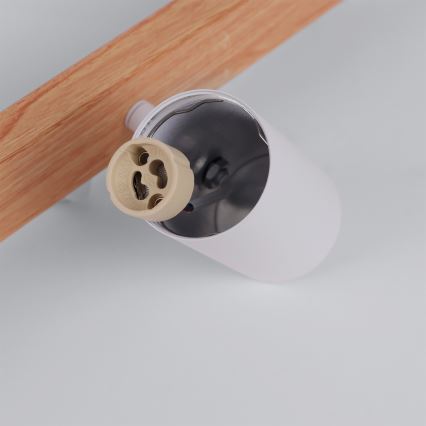 Brilagi - LED RGBW dimbare hanglamp aan kabel SELE 6xGU10/6,5W/230V 2700-6500K wit/eiken decor + afstandsbediening