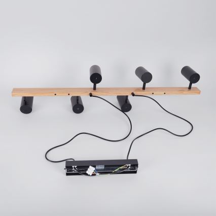 Brilagi - LED RGBW dimbare hanglamp aan kabel SELE 6xGU10/6,5W/230V 2700-6500K zwart/eikendecor + afstandsbediening