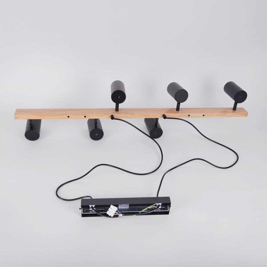 Brilagi - LED RGBW dimbare hanglamp aan kabel SELE 6xGU10/6,5W/230V 2700-6500K zwart/eikendecor + afstandsbediening