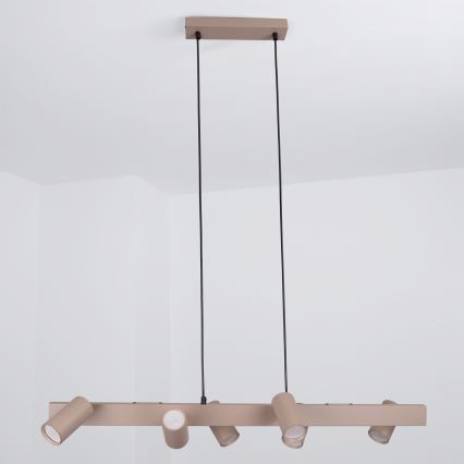 Brilagi - LED RGBW-dimbare kroonluchter aan kabel SELE 6xGU10/6,5W/230V 2700-6500K beige + afstandsbediening
