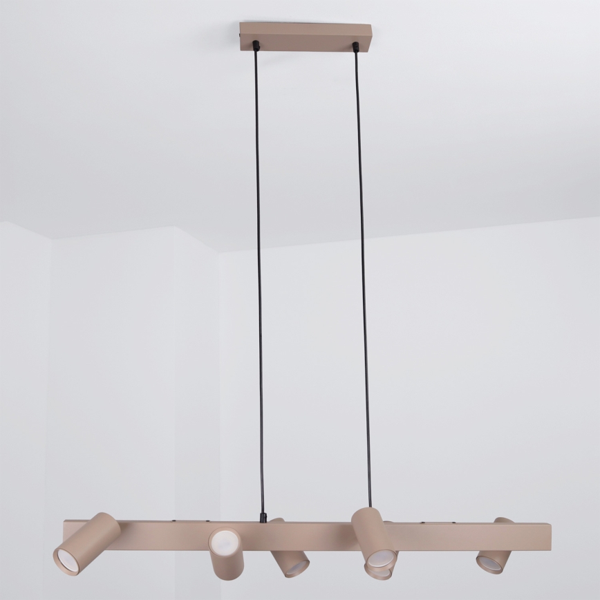 Brilagi - LED RGBW-dimbare kroonluchter aan kabel SELE 6xGU10/6,5W/230V 2700-6500K beige + afstandsbediening