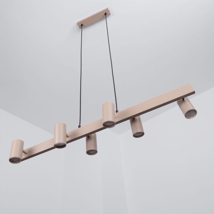 Brilagi - LED RGBW-dimbare kroonluchter aan kabel SELE 6xGU10/6,5W/230V 2700-6500K beige + afstandsbediening