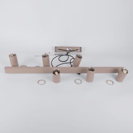 Brilagi - LED RGBW-dimbare kroonluchter aan kabel SELE 6xGU10/6,5W/230V 2700-6500K beige + afstandsbediening