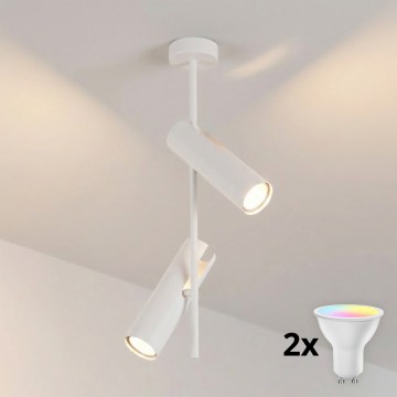 Brilagi - LED RGBW dimbare hanglamp met stang BRANCH 2xGU10/6,5W/230V 2700-6500K wit