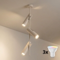 Brilagi - LED RGBW Dimbare hanglamp met stang BRANCH 3xGU10/6,5W/230V 2700-6500K beige