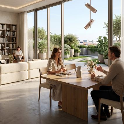 Brilagi - LED RGBW dimbare hanglamp aan stang BRANCH 2xGU10/6,5W/230V 2700-6500K beige