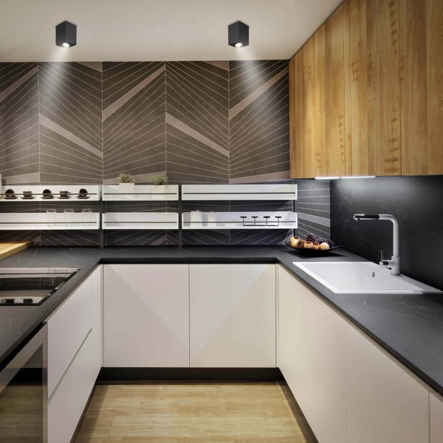 Brilagi - LED RGBW dimbare inbouwspot MIA 1xGU10/6W/230V 3000K 100x80 mm zwart + afstandsbediening