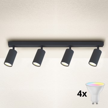 Brilagi - LED RGBW dimbare inbouwspot SELE 4xGU10/4,8W/230V 3000K antraciet + afstandsbediening
