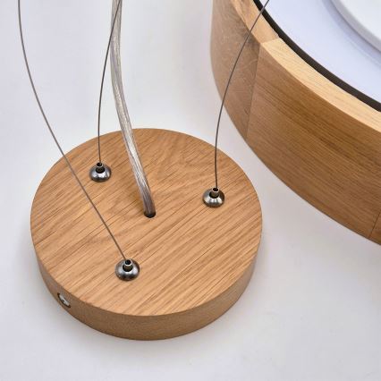 Brilagi - LED RGBW dimbare hanglamp aan kabel CARVALHO 2xE27/15W/230V 2700-6500K Wi-Fi eik Ø 37 cm