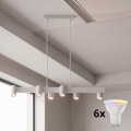 Brilagi - LED RGBW dimbare pendellamp aan kabel SELE 6xGU10/6,5W/230V 2700-6500K wit + afstandsbediening