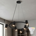 Brilagi - LED RGBW dimbare pendellamp aan kabel SELE 6xGU10/6,5W/230V 2700-6500K zwart + afstandsbediening