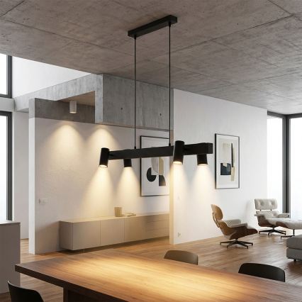 Brilagi - LED RGBW dimbare hanglamp aan kabel SELE 4xGU10/6,5W/230V 2700-6500K zwart